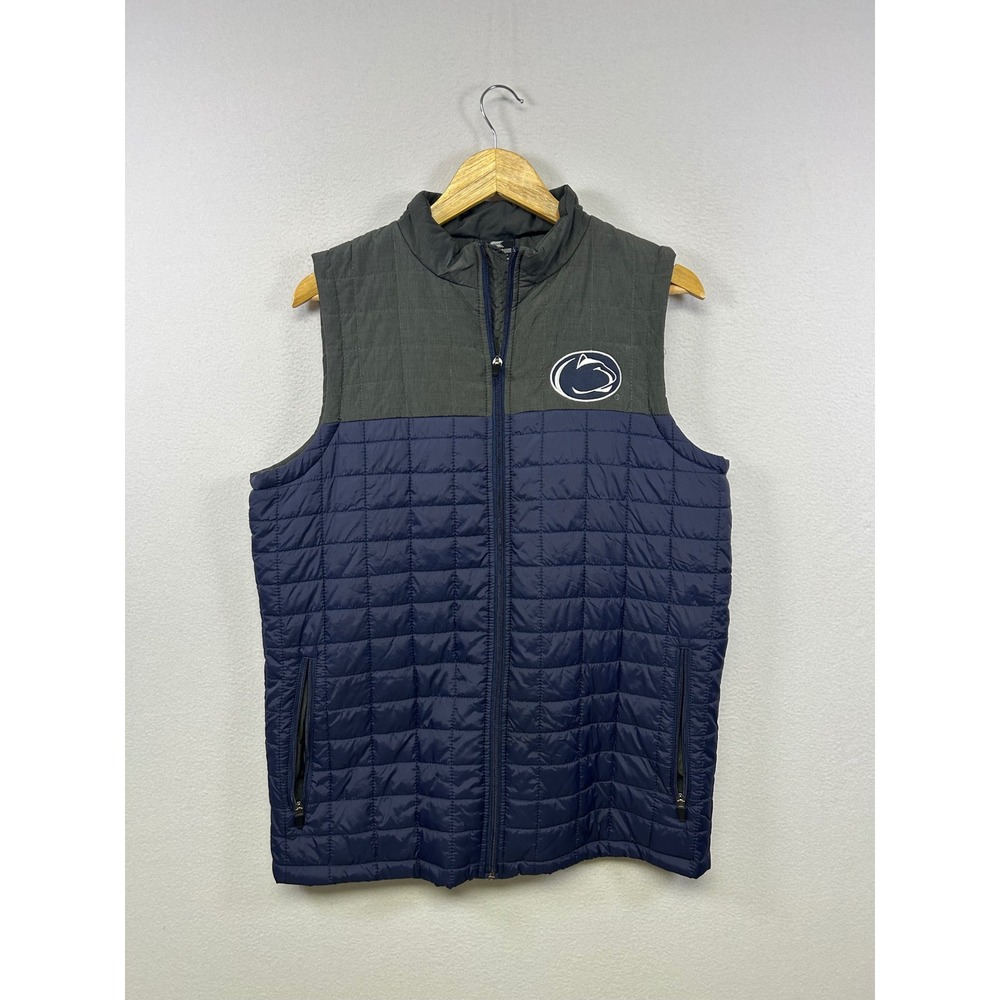Gorpcore Penn State Colosseum Mens Medium Navy Blue Quilted Puffer Vest Zip Up